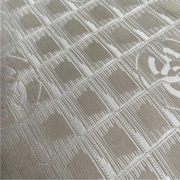 AUTH CHANEL Authentic Travel Line Beige CC Nylon Leather Tote Bag Neutral Purse - Picture 9 of 17